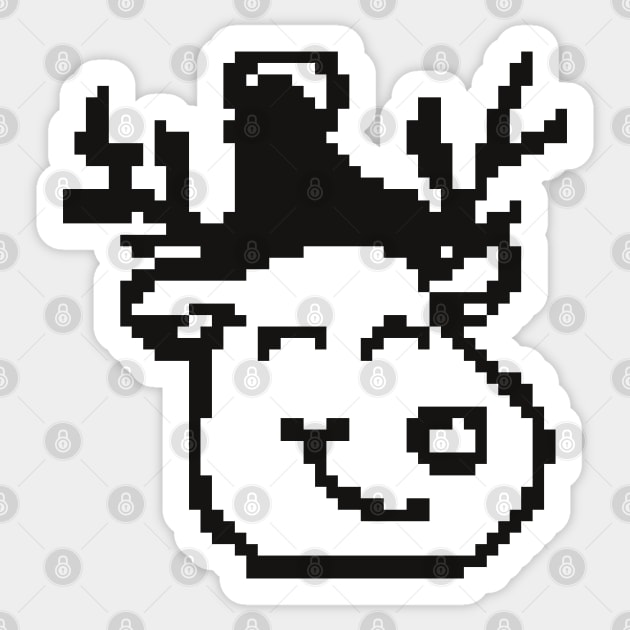 Deer Christmas cloth pixel art Sticker by Xatutik-Art